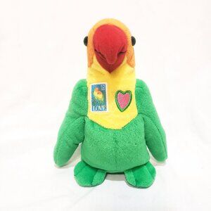 Green Parrot 2004 USPS Love Stamp Plush Stuffed Animal 8" Timeless Toys